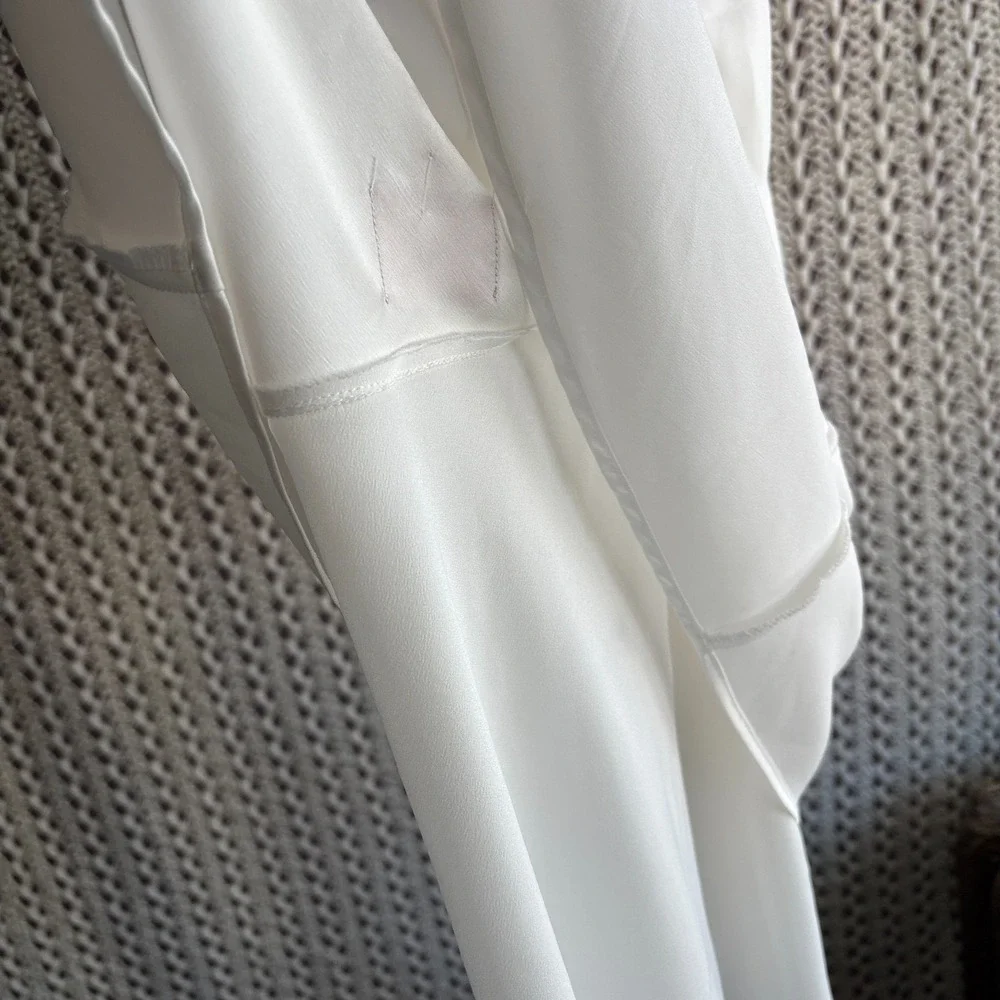 Show Me Your Mumu Jasmine Dress Halter Mini Dress Backless Satin White Size M - Picture 13 of 14